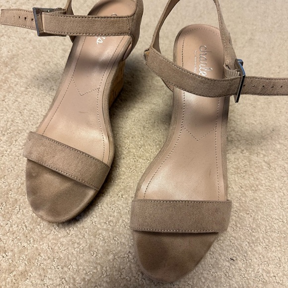 Nude micro suede espadrille wedge - Picture 2 of 5